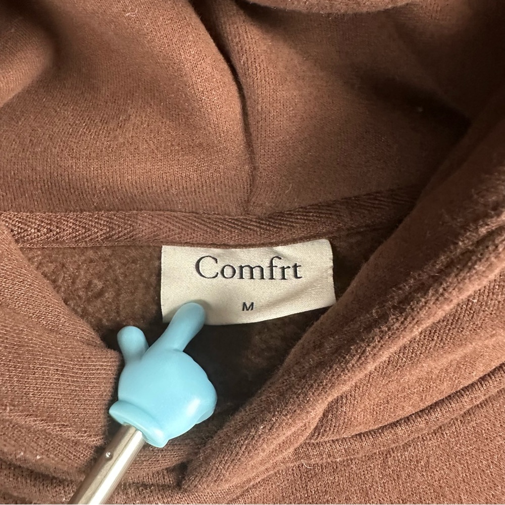Comfrt Good Days Ahead Fleece Hoodie Soft Medium Unisex Brown - Picture 8 of 10
